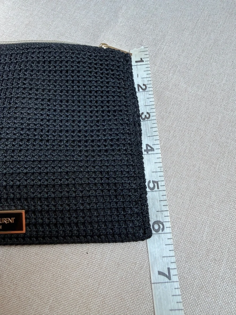 Yves Saint Laurent Beaute Black Woven Cosmetic Bag